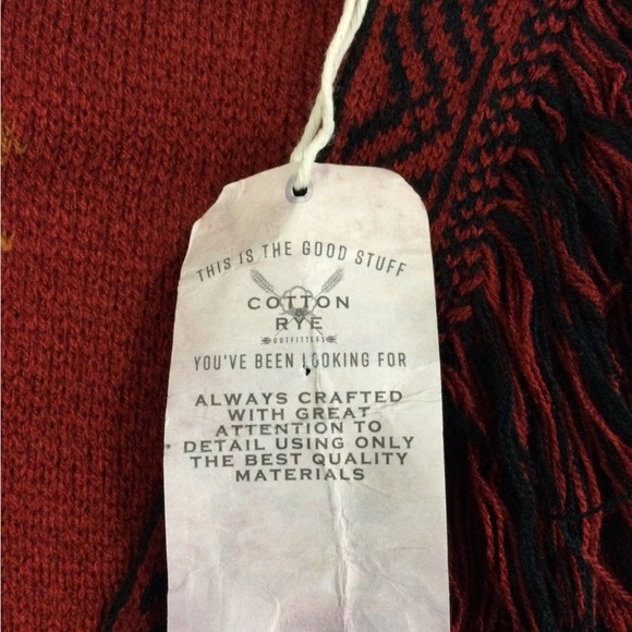 COTTON & RYE WOMEN'S SOUTHWESTERN KNIT FRINGE PONCHO SIZE MEDIUM NWT - Picture 15 of 16